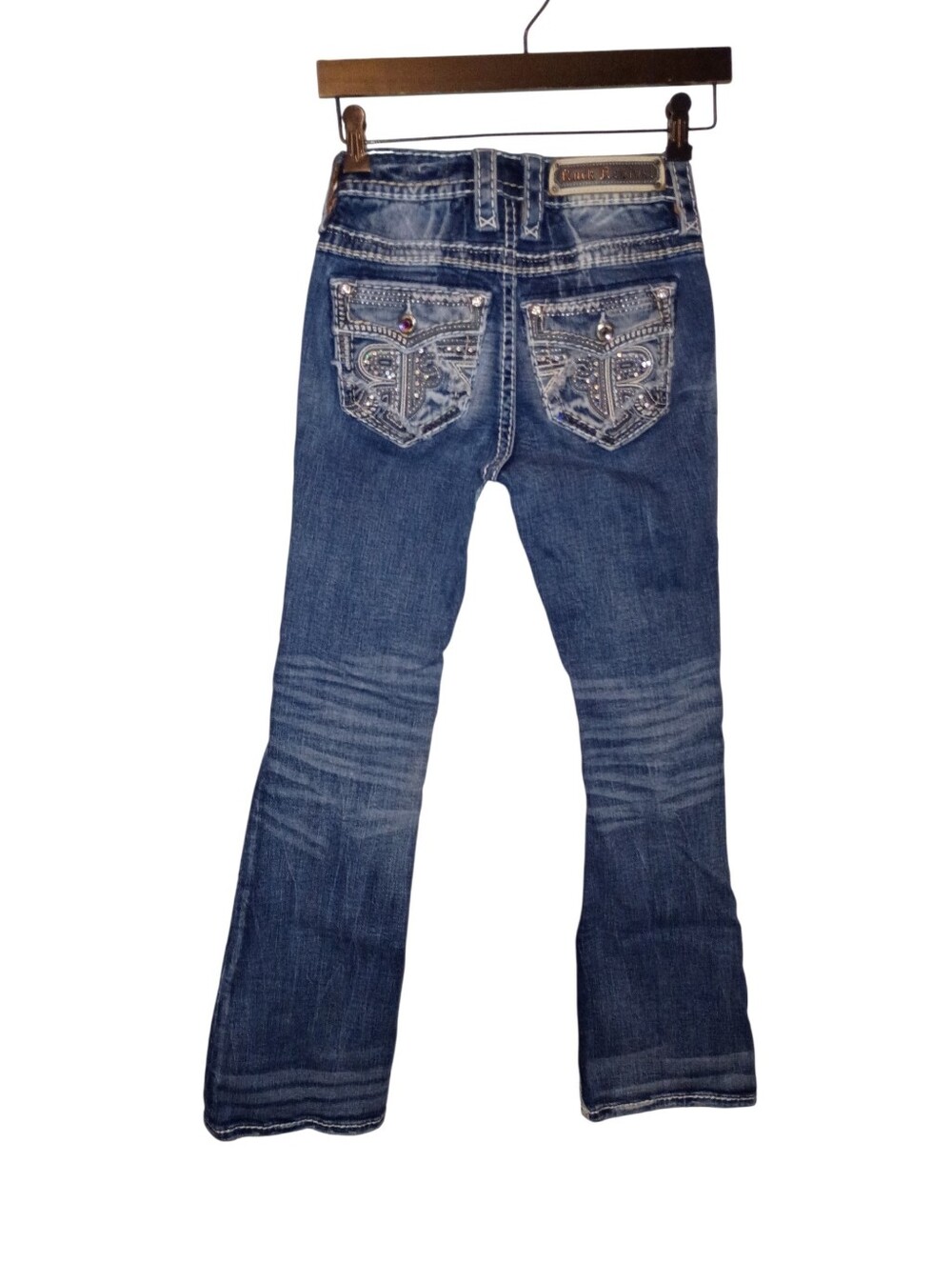 Rock Revival Semah Mid-Rise Boot Stretch Ripped Jeans Ladies Size 24 - Picture 16 of 16